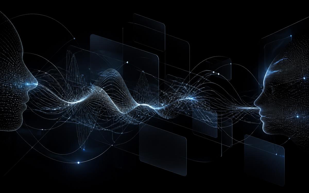 Abstract waveform visualization representing Kario AI's real-time sales conversation product